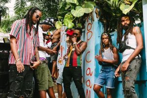 From left to right: Dane Ray, Skillibeng, Popcaan, Koffee and Dre Island.