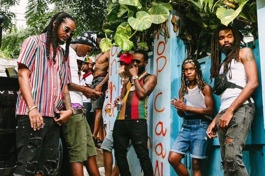 From left to right: Dane Ray, Skillibeng, Popcaan, Koffee and Dre Island.