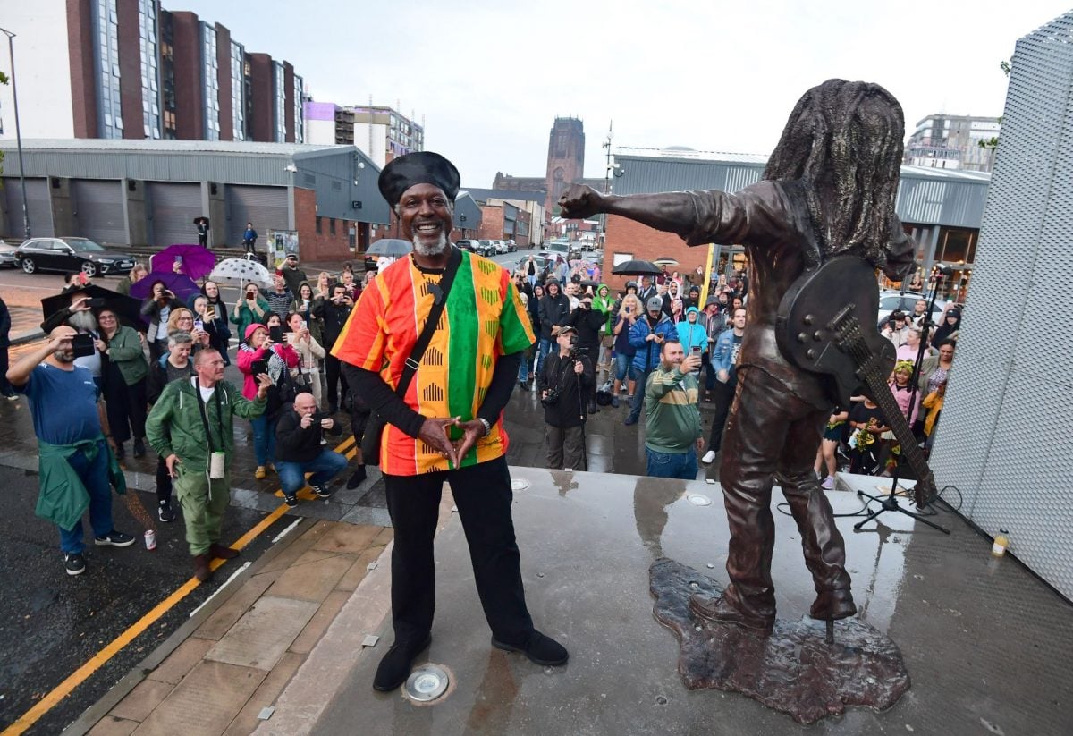 Bob Marley statue by Andy Edwardsunveiled on the Baltic Creative PlinthJamaica Streetby Liverpool