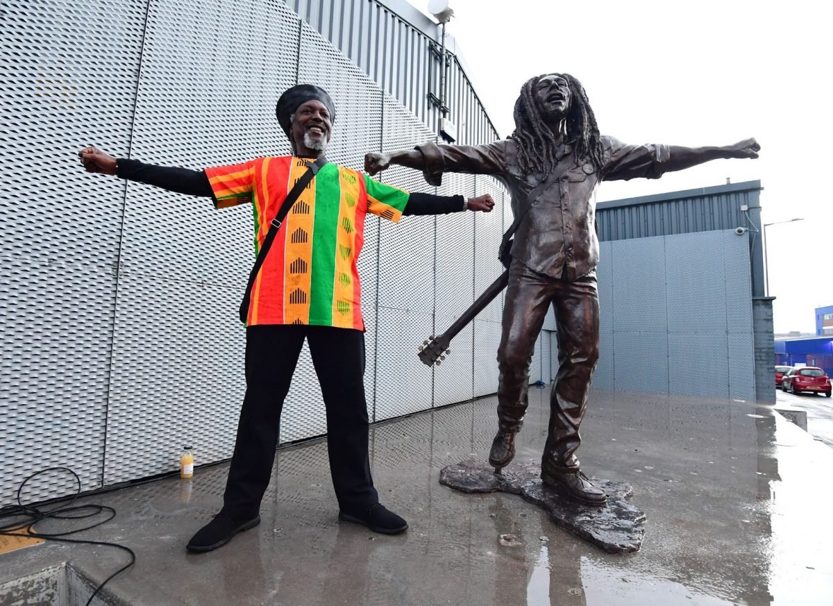Bob Marley statue by Andy Edwardsunveiled on the Baltic Creative PlinthJamaica Streetby Liverpool