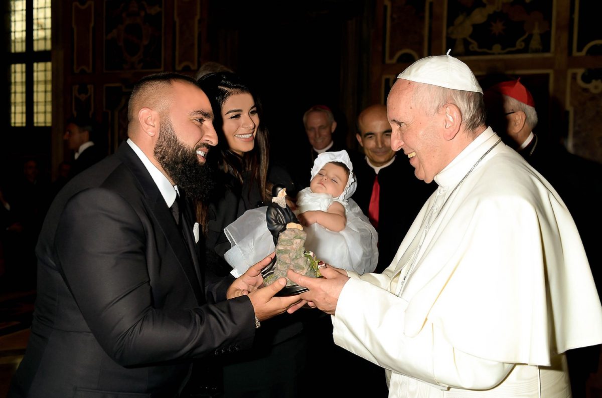 Wassim Sal Slaiby wife Rima daughter Rema Pope Francis Wassim Sal Slaiby wife Rima daughter Rema Pope Francis