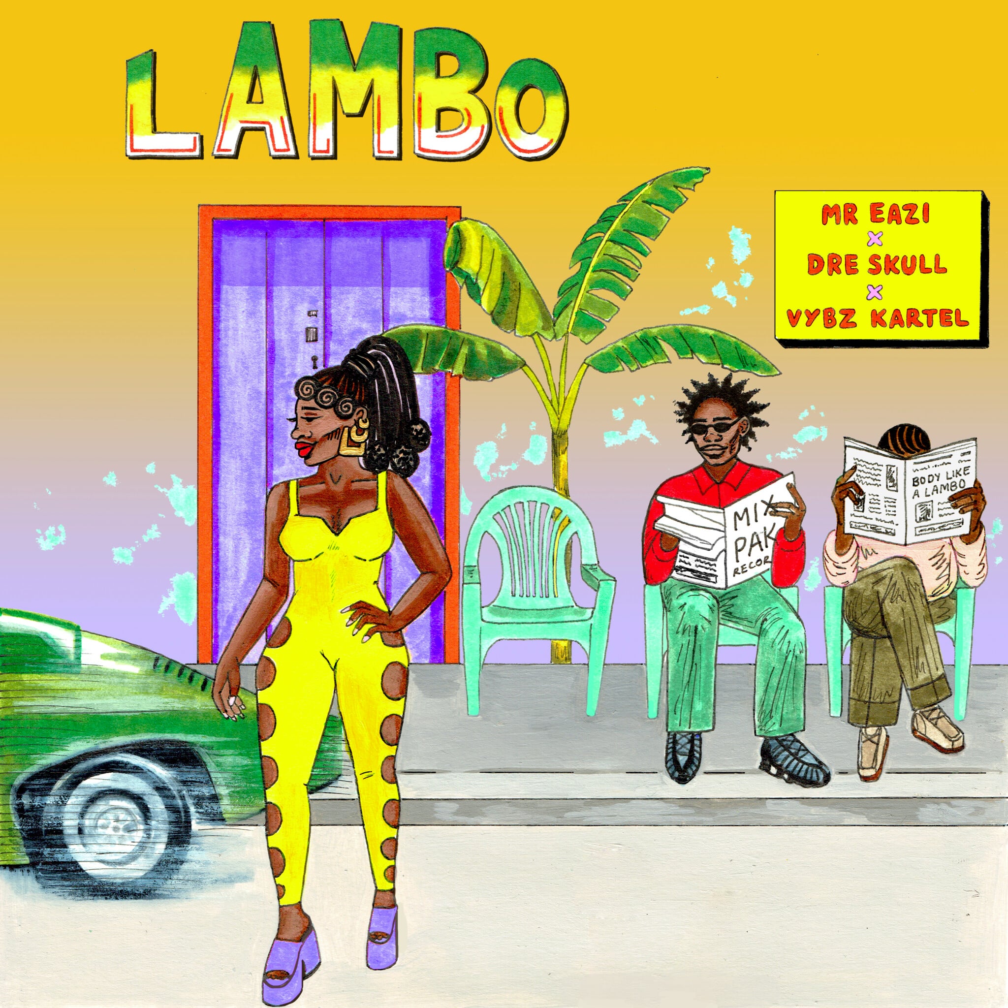 Mr Eazi x Dre Skull x Vybz Kartel - Lambo - Cover Art