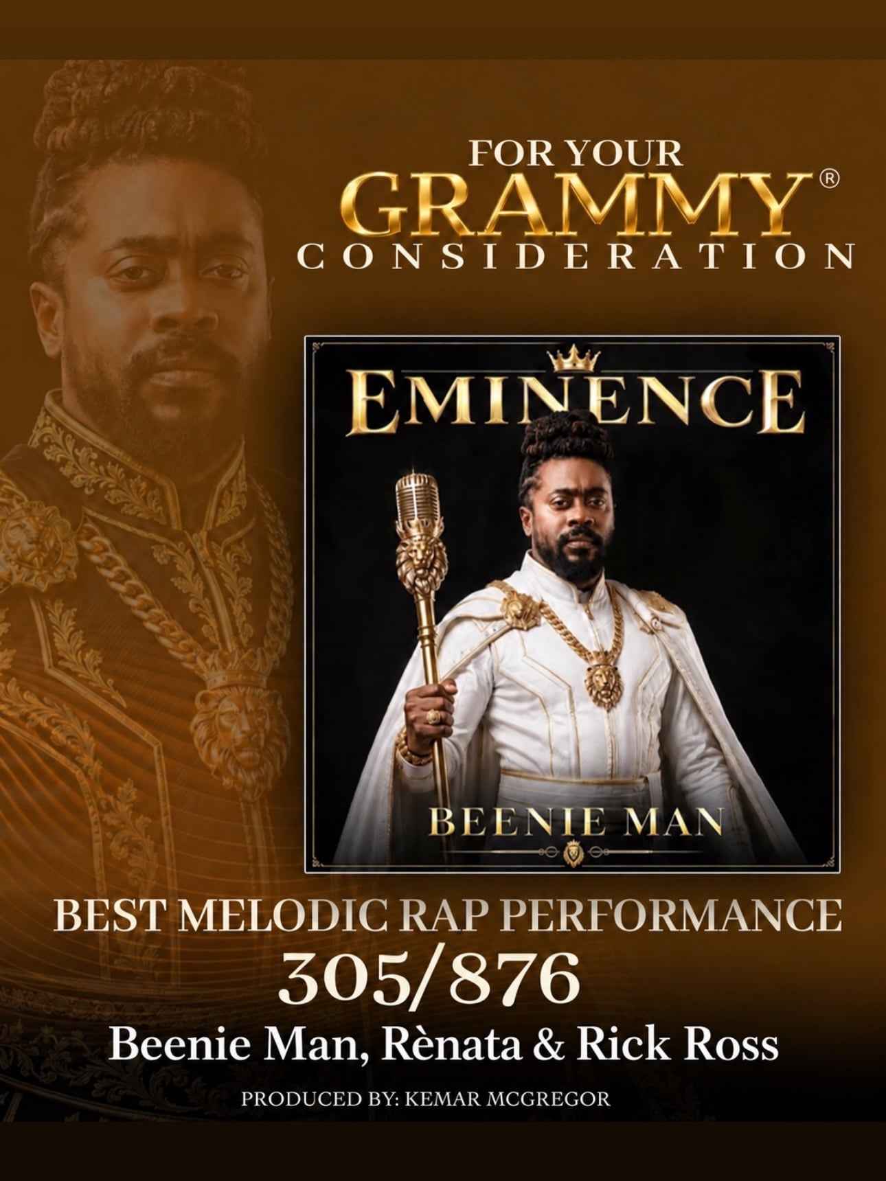 Beenie Man’s ‘305/876’ With Rick Ross and Rènata Submitted for Grammy Consideration